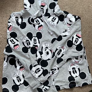 Cropped Grey Mickey Mouse Hoodie
